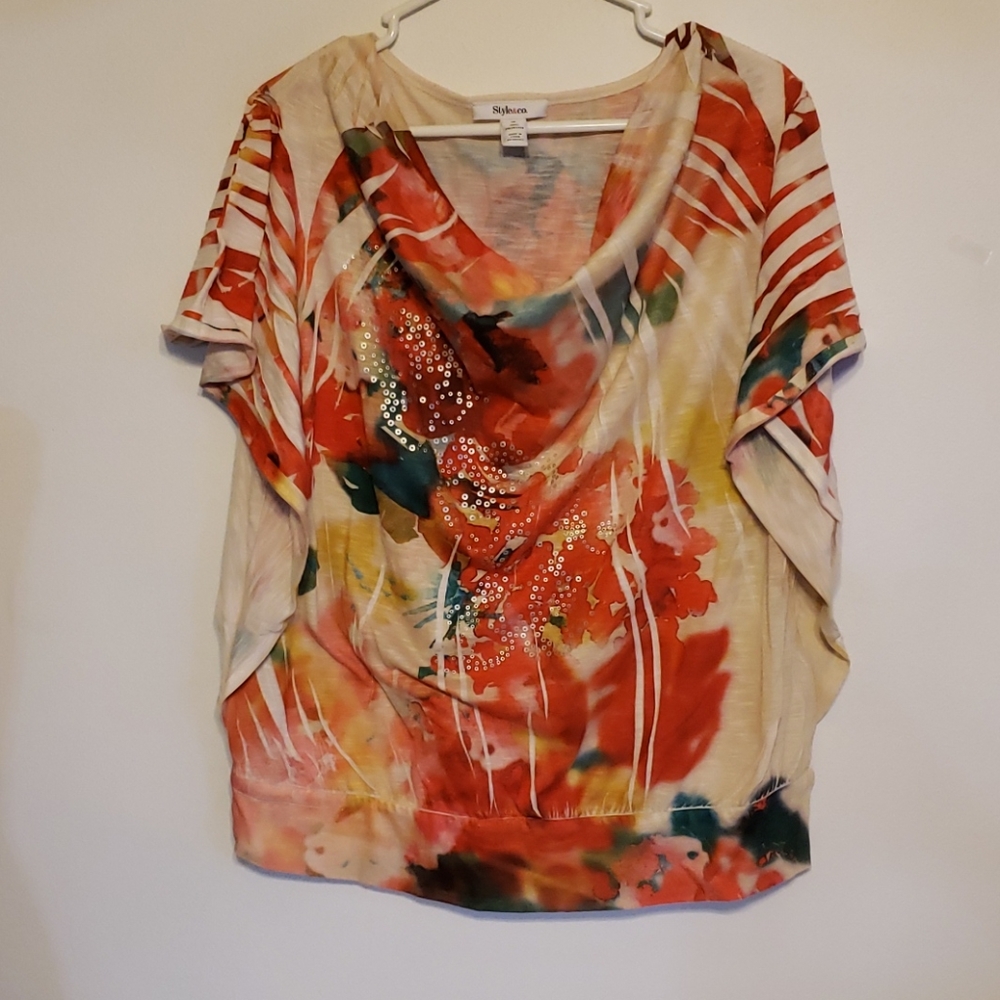 Style & Co Bright & Colorful Top - Picture 2 of 9